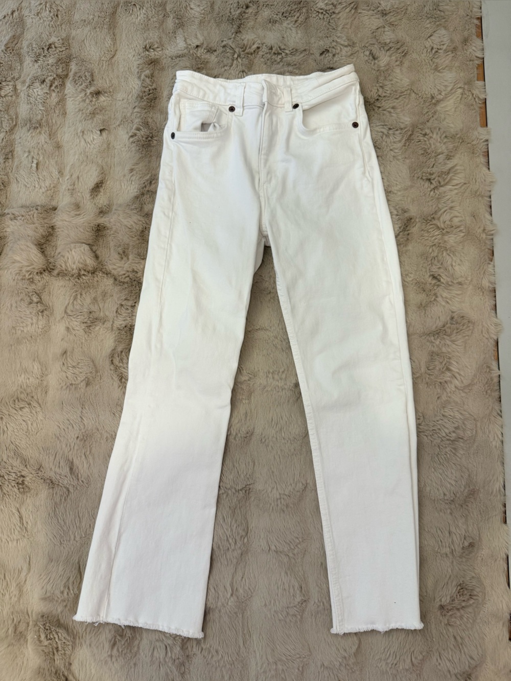 White Straight-Leg Jeans